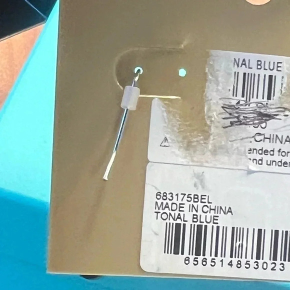 Erica Lyons Tonal Blue Multi-bead Dangle Earrings - Picture 5 of 7